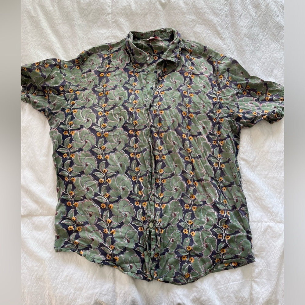 Summer sunflower button up T shirt